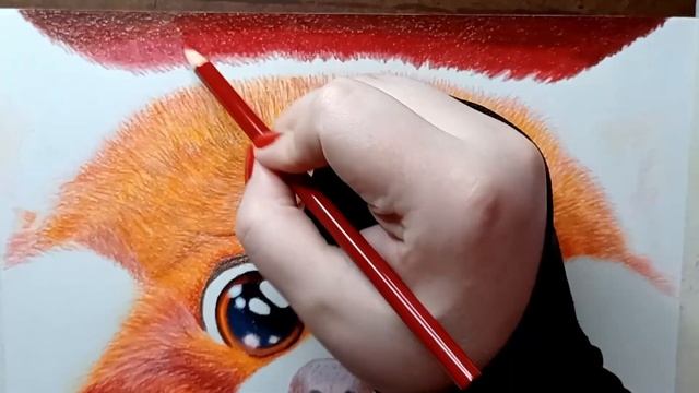 Turning Red Panda Poster Recreation. - Painting with Colored Pencils - смотреть онлайн