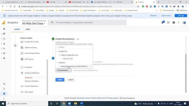 google ads remarketing tutorial - google analytics remarketing setup | Digital Rakesh смотреть онлайн