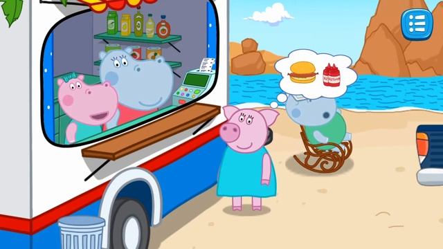 Hippo Beach Family Business 1| Hippo Kids Game|Education App Gameplay For Kids