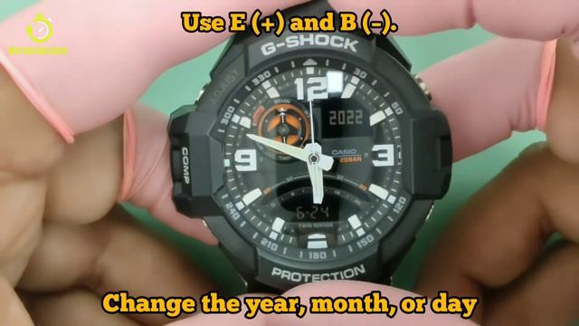 how to set the time casio g-shock ga-1000 watch tutorial смотреть онлайн