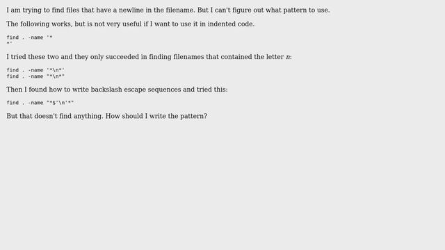 Unix & Linux: How to find files that contain newline in filename? смотреть онлайн
