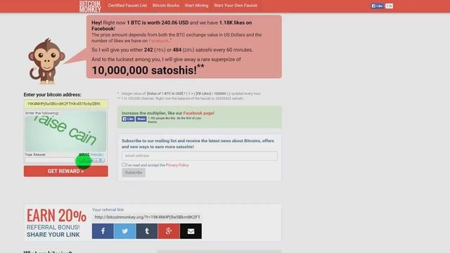 BitcoinMonkey от 250 до 510 сатоши каждый час Заработок в интерне hd720 смотреть онлайн
