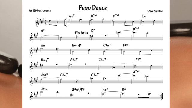 Peau Douce (Steve Swallow) Backing track score for Eb alto instruments(360P)_1 смотреть онлайн