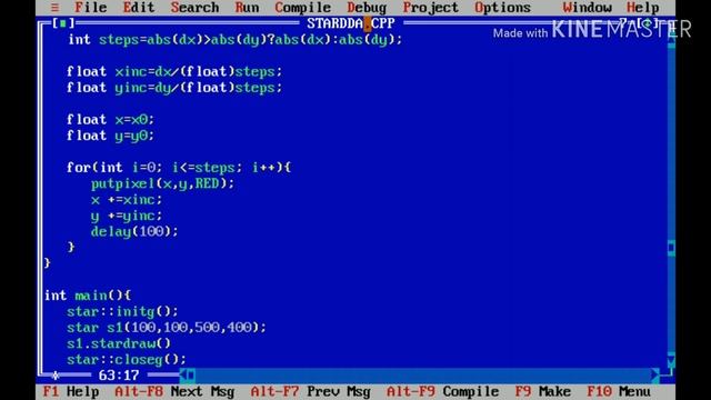 Draw a Star using "DDA Line Drawing Algorithm" in C++ смотреть онлайн