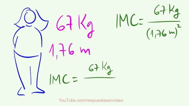 Calcular el IMC - MUJER de 67 kg y 1,76 metros de estatura смотреть онлайн