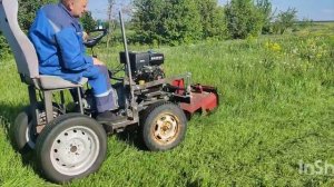 Мт-4 скосил траву косилкой Терминатор от мотоблока Нева