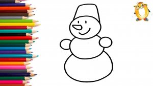 Мультик - раскраска для детей СНЕГОВИК. Учимся как рисовать СТИЛЬНЫЙ СНЕГОВИК // ОБУЧАШКА ТВ