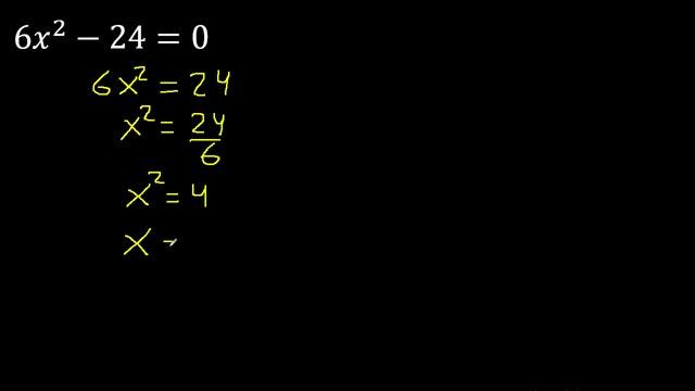 6x^2-24=0 , ecuaciones cuadraticas , hallar x con exponente 2 смотреть онлайн