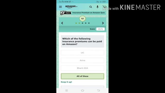 Amazon quiz answers | Pay Insurance Premium on Amazon |Win 10000 to 10 winners | смотреть онлайн