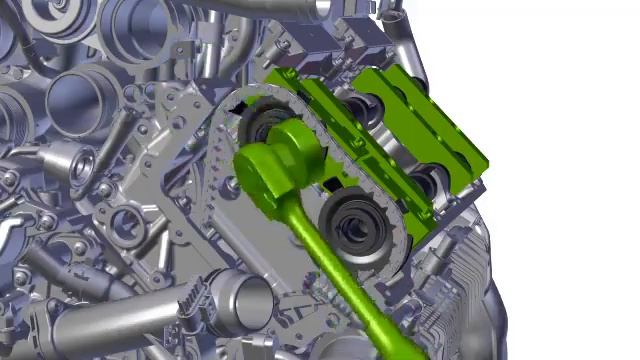 Mercedes Benz M177 engine timing animation. смотреть онлайн