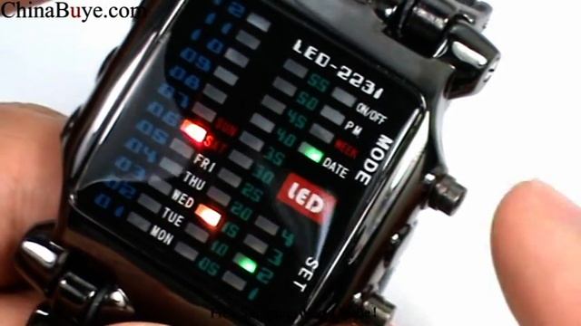 LED Digital Wrist Watch with Black Silicone Band смотреть онлайн