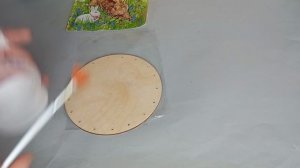 МК декупаж деревянного донышка для плетёных корзин