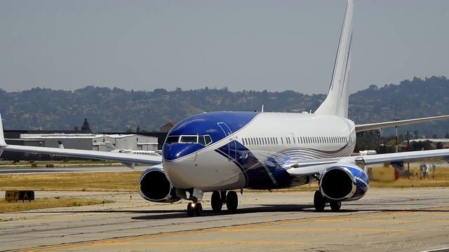 Beautiful 737-800 (BBJ2) arrives into Van Nuys from Tokyo (N737M) смотреть онлайн