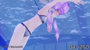 Anime girl breath holding and drowning underwater