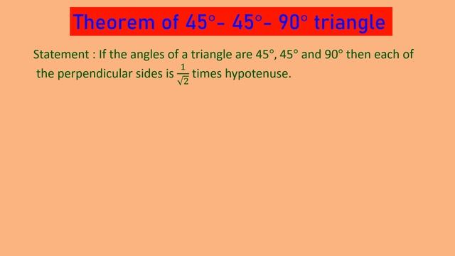 Theorem of 45° 45° 90° triangle смотреть онлайн