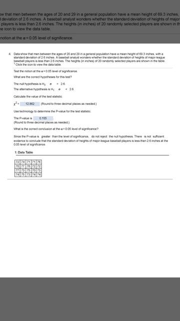 Answerkeys for Math 1342 Section 8 5 Testing Claims about Standard Deviation смотреть онлайн