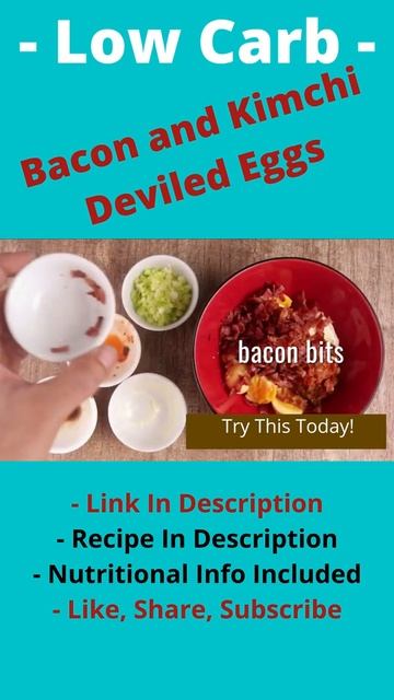 Bacon and Kimchi Deviled Eggs | Healthy Ketogenic Recipes Keto Low Carb Weight Loss Foods #shorts 1 смотреть онлайн
