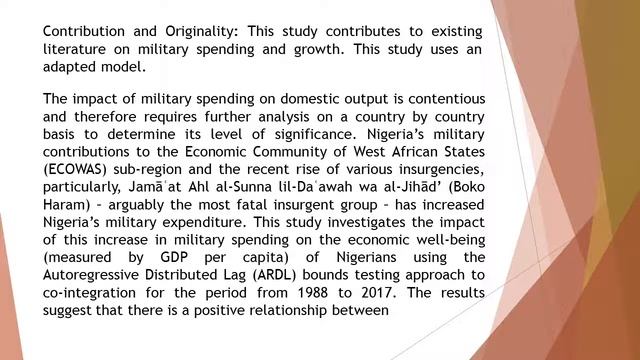 The Impact of Military Spending on Economic Wellbeing in Nigeria IJBEM 2019 64 186 200 смотреть онлайн