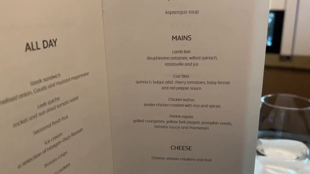 Etihad Airways Business Class Food