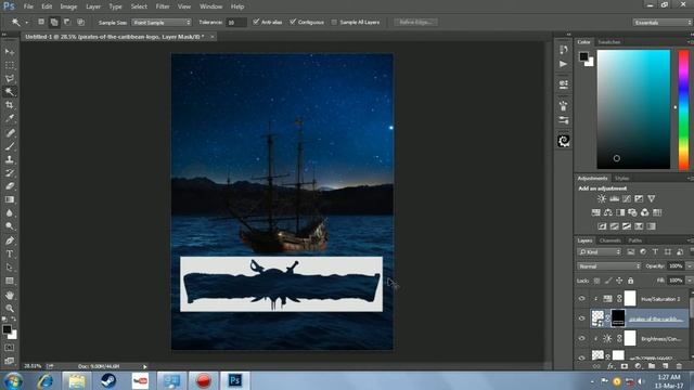 Pirates of the Caribbean movie poster in photoshop cc 2014 смотреть онлайн
