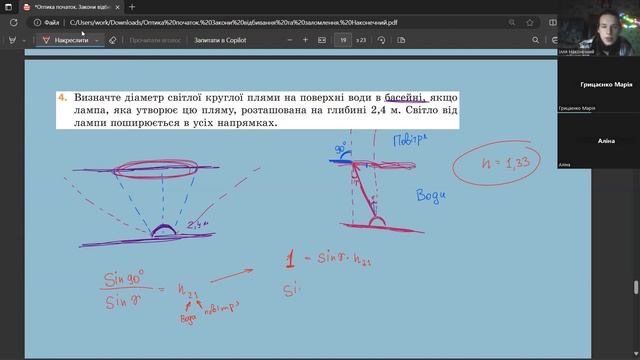 Практичне заняття на тему: "Оптика початок. Закони відбивання та заломлення" смотреть онлайн