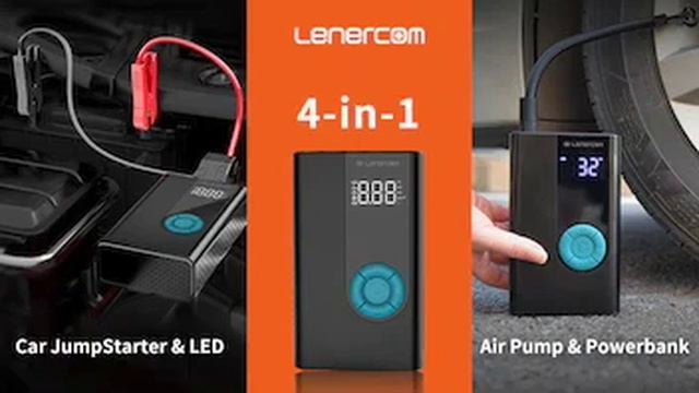 Lenercom 4-in-1 Car Jump Starter, Air Pump,Powerbank & Light смотреть онлайн