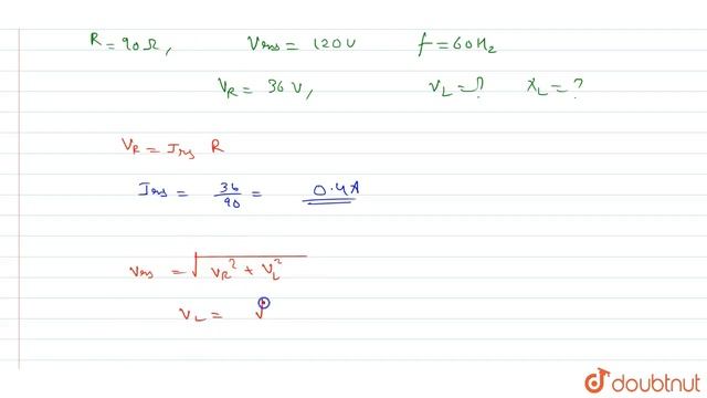 A coil of negligible resistance is connected inseries with 90 Omega resistor acorss a 120 V -60 ... смотреть онлайн