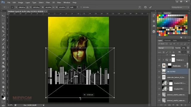 Easy Photoshop Tutorial Make Green Party Poster Design смотреть онлайн