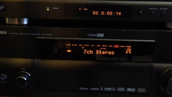 Prueba de Yamaha RX-V4600 con TV HD, BR y equipo de sonido