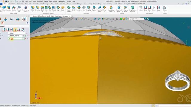 [Jewelry CAD Dream] Lesson 18.3 - Split Shank Halo Ring смотреть онлайн