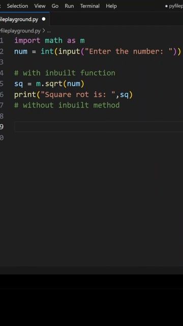 square root program in python #shorts смотреть онлайн