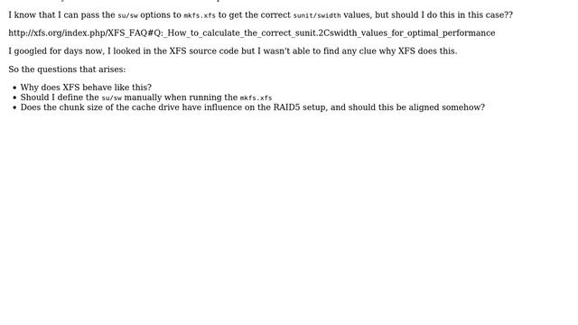 Why does XFS uses lvm cache chunk size instead the raid5 setup for sunit/swidth? смотреть онлайн