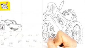 Tractor Tipping with Lightning McQueen and Mater . CARS Drawing and Coloring Pages | Tim Tim TV