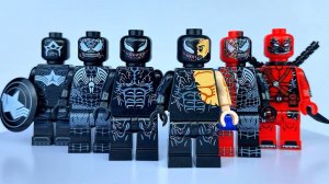 Неоригинальные ЛЕГО Минифигурки Венома и Веномизированных персонажей от Koruit #лего #марвел #веном