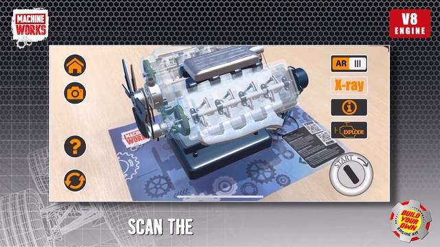 Machine Works V8 Engine Kit. Build, AR App & Engine Demo смотреть онлайн