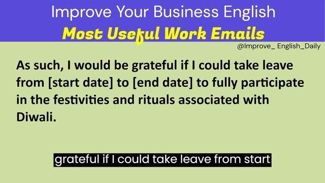 Requesting Diwali festival Leave to Manager | Business Email |Business English |How to Write | смотреть онлайн
