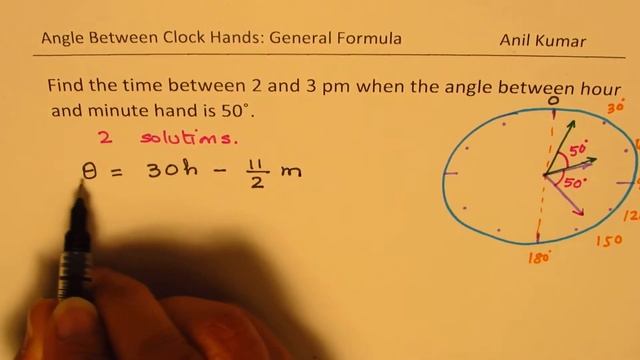 Find the time between 2 and 3 when angle is 50 between hour and minute hands смотреть онлайн