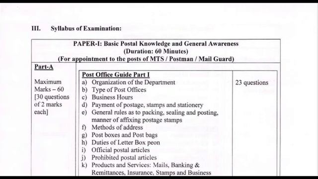 New Syllabus Postman and MTS Exam 2022 | Postal Study смотреть онлайн