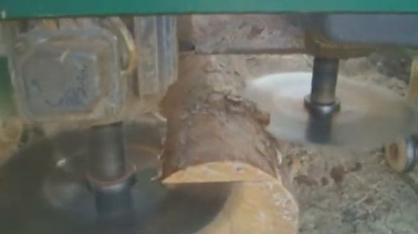 дискова пилорама. Процес пиляння.