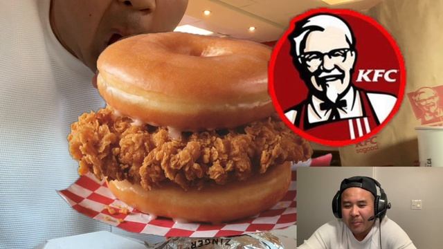Cream Glazed Donut + KFC Chicken Burger? MUKBANG ? / CGG GAMER смотреть онлайн