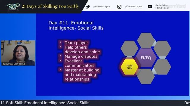 21 Business Days Of “Skilling You Softly Day #11 Soft Skill: Emotional Intelligence- Social Skills
