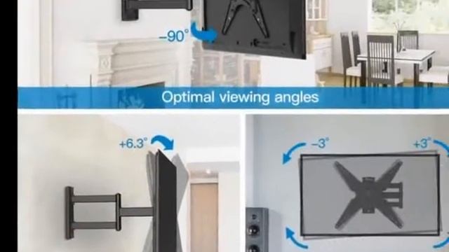 PERLESMITH TV Wall Mount for Most 26 55 Inch Flat Curved TVs with Swivels смотреть онлайн