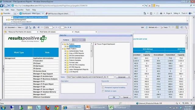 HP PPM Dashboard and Business Objects Reporting Package Demo смотреть онлайн