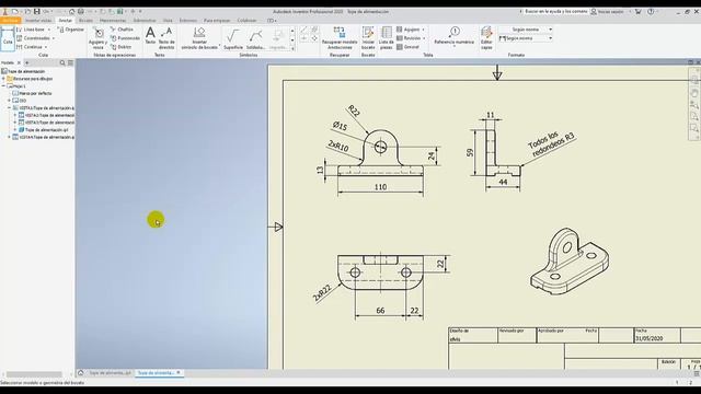Elaboración de Planos y Dimensionado - Autodesk Inventor 2020 - Tutorial (Español) смотреть онлайн
