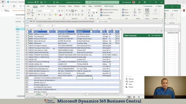 Microsoft Dynamics 365, Business Central: Edit In Excel Demo смотреть онлайн