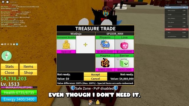Trading 5 PERMANENT BUDDHA Fruits For 23 HOURS... (Blox Fruits Roblox) смотреть онлайн