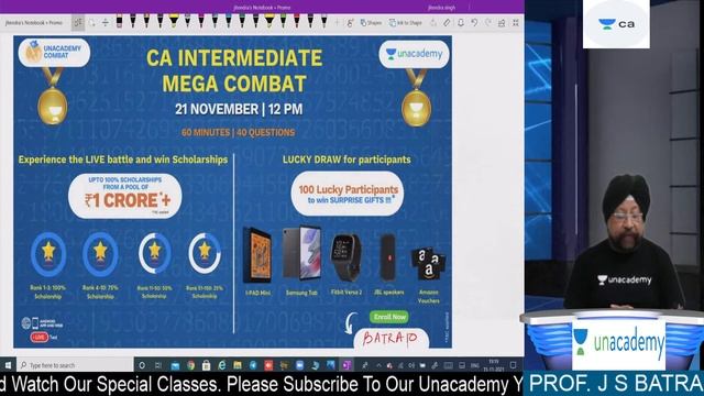 Mega Combat with Bumper Prize of 1 Crore | For CA Intermediate | 21st Nov'21 | Unacademy CA смотреть онлайн