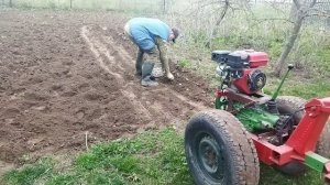 Самодельный мотоблок, испытание центробежного сцепления.