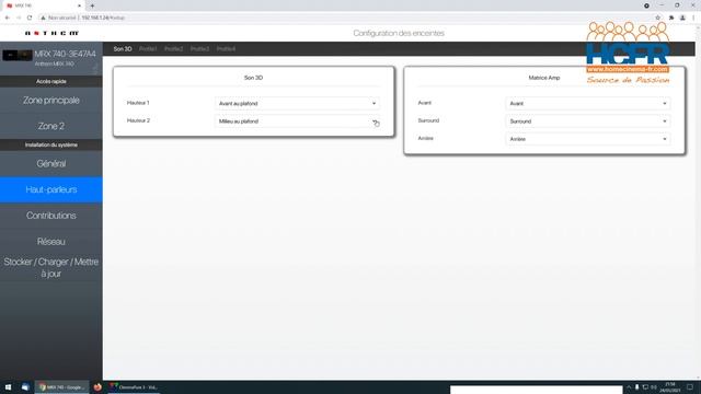 HCFR Anthem MRX 740 Menus