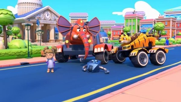 КРОКОДИЛ ГРУЗОВИК попал в беду! Помоги ему, слон ПОЖАРНАЯ МАШИНА! | Спасательная команда автомобиле